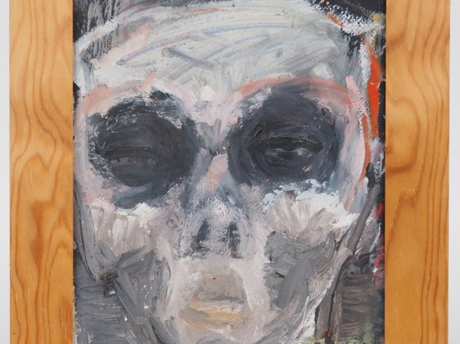 Lydie ARICKX. "portrait" Huile sur papier, signée en bas à droite. Dim