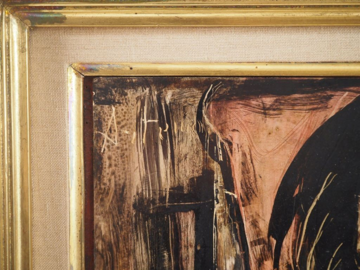 Georges ARTEMOFF.  "Fille de Cadaquès" Huile sur panneau, signée en ha