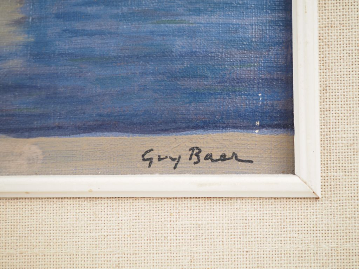 Guy BAER.  "la Ciotat" Huile sur toile, signée en bas à droite Dim. 33