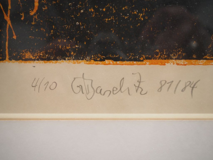 Georg BASELITZ.  "Orangenesser"   Grande lithographie contresignée et 