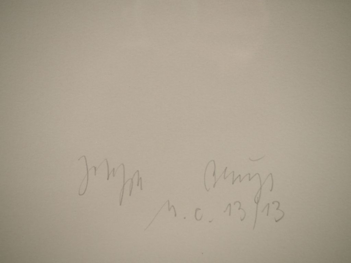 Joseph BEUYS.  "Composition" Lithographie, contresignée en bas à droit