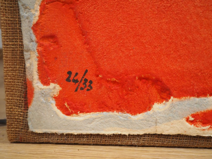 BRAM BOGART.  "Composition" Grande lithographie sur papier gauffré, si