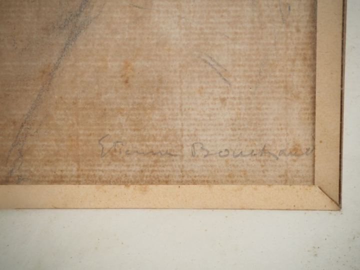 Etienne BOUCHAUD. "Les deux garçons d'Afrique du Nord". Dessin au cray