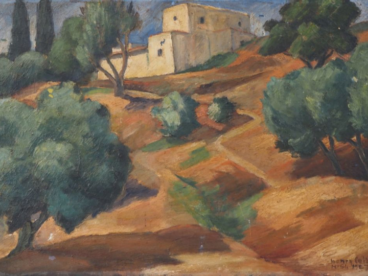 Henri CAILLET.  "paysage d'Afrique du Nord' Huile sur toile, signée en