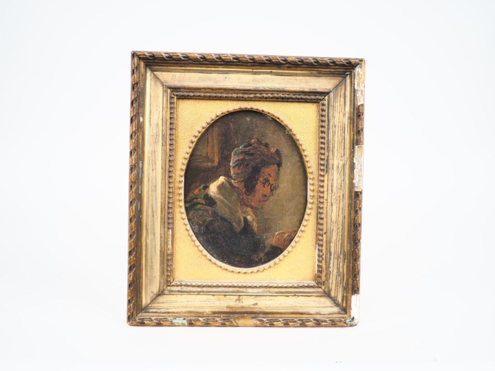 Adolphe Félix  CALS (1810-1880) "Madame Cals en bonnet et papillottes,