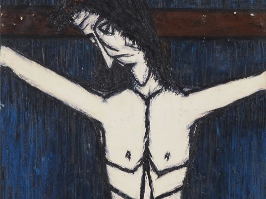 Juan CARRILLO.  "Supplice" Huile sur toile, signée en bas à gauche et 