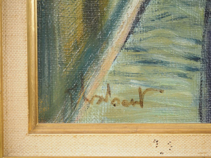 A. CHABERT.  "Venise, canal St Barnabé" Huile sur toile, signée en bas