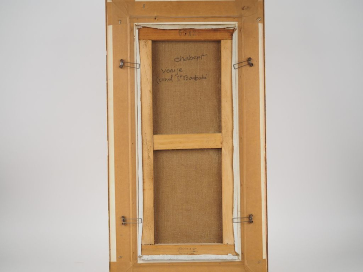 A. CHABERT.  "Venise, canal St Barnabé" Huile sur toile, signée en bas