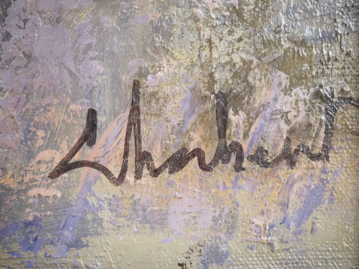 A. CHABERT.  "Gréoux les bains" (Alpes de Haute Provence) Huile sur to