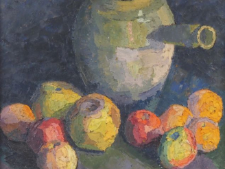 Vente aux enchères René CHAMBON.  "nature morte" Huile sur toile, signée en bas à droite 