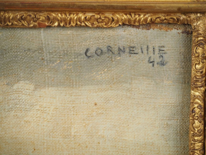 CORNEILLE.  "Usines" Huile sur toile, signée en haut à droite et datée
