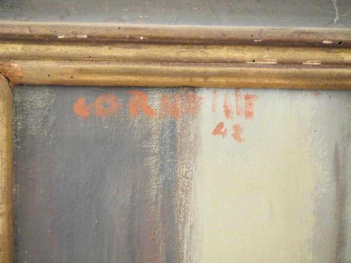 CORNEILLE.  "le poêle" Huile sur toile, signée en haut à gauche et dat