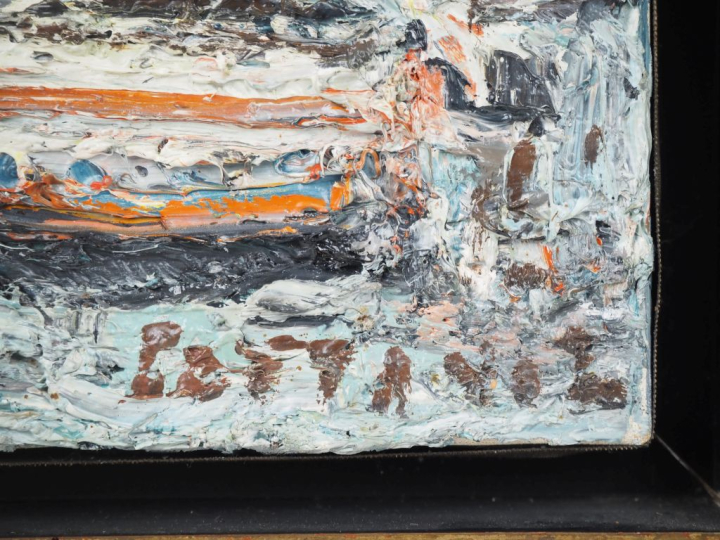 COTTAVOZ.  "Venise, le grand canal" Huile sur toile, signée en bas à d