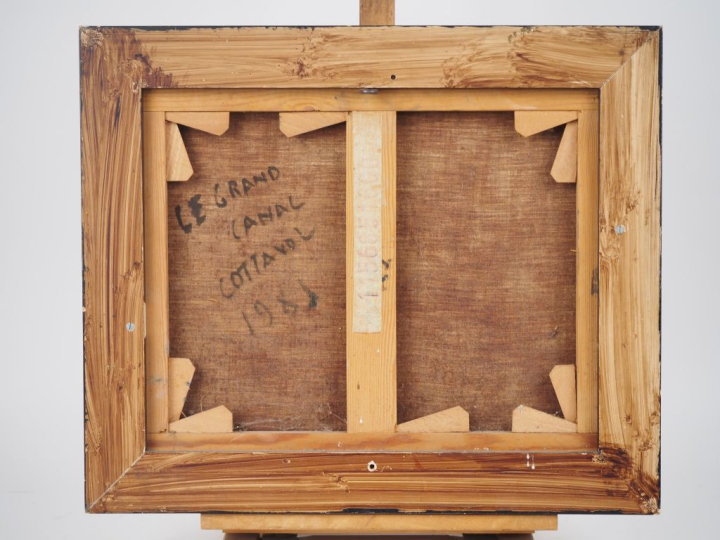 COTTAVOZ.  "Venise, le grand canal" Huile sur toile, signée en bas à d