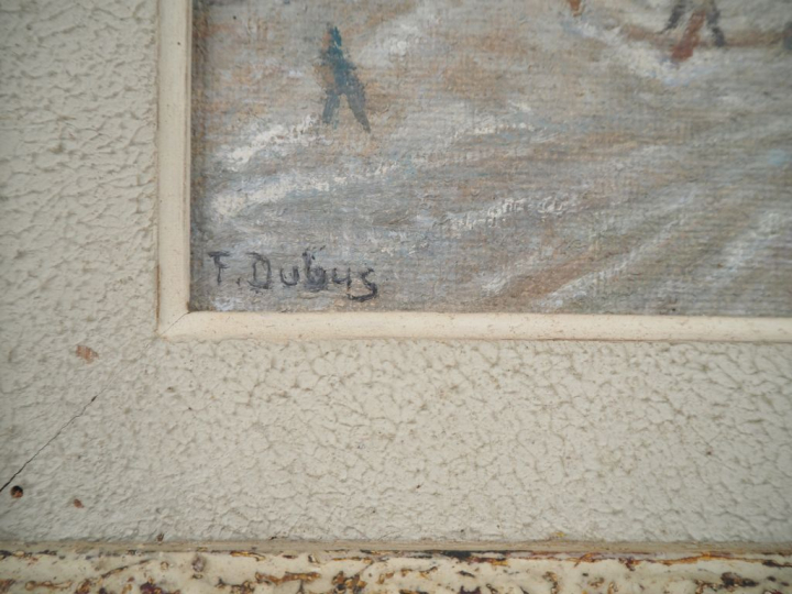 DUBYS. "Paris sous la neige" Huile sur toile, signée en bas à gauche. 