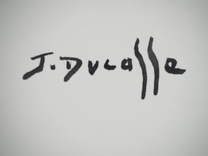 DUCASSE.  "Le cavalier"  Dessin à l'encre, signé en haut.  Dim. 64 x 4