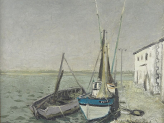 Vente aux enchères DU JANERAND. "le thonnier du Croisic" Huile sur toile, signée en bas à