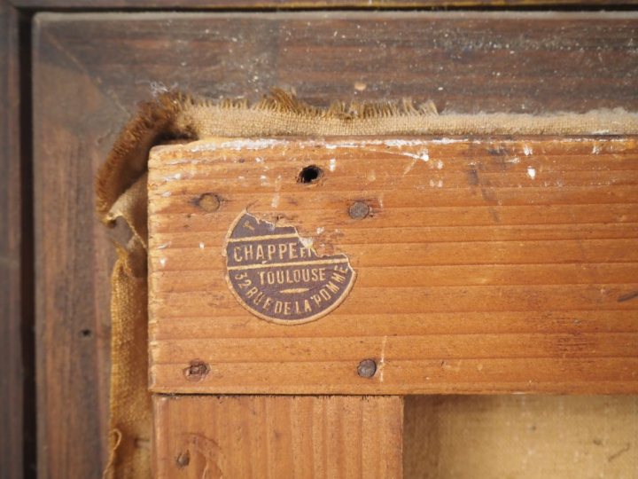 Rafael DURANCAMPS.  "Scène de Corrida" Huile sur toile, signée au dos 