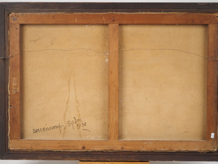 Rafael DURANCAMPS.  "Scène de Corrida" Huile sur toile, signée au dos 