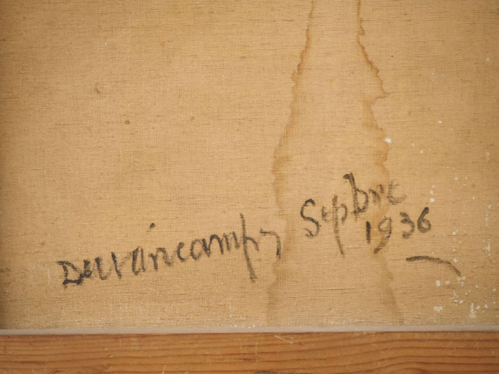 Rafael DURANCAMPS.  "Scène de Corrida" Huile sur toile, signée au dos 