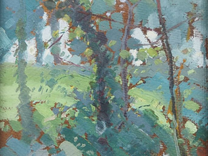 Rafael DURANCAMPS "Paysage" Huile sur panneau, signée en bas à gauche.