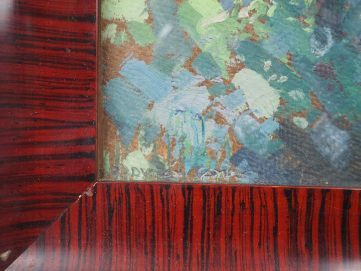 Rafael DURANCAMPS "Paysage" Huile sur panneau, signée en bas à gauche.