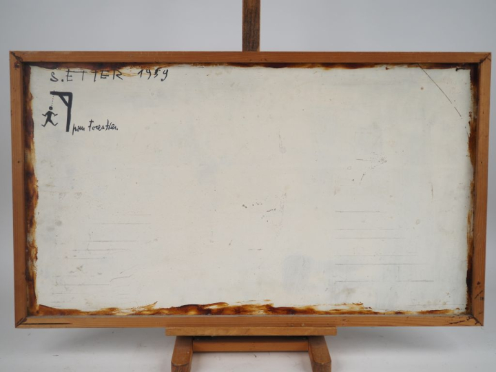 S. ETTER.  "composition abstraite" Huile sur panneau, signée en bas à 