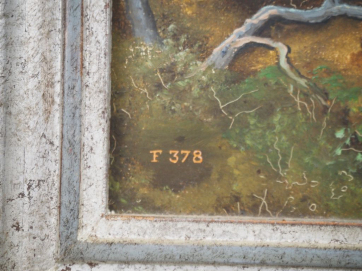 FARJHAS. "le grand duc dans la forêt" Huile sur panneau, signée en bas