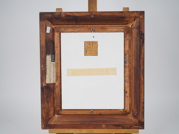 FARJHAS. "le grand duc dans la forêt" Huile sur panneau, signée en bas