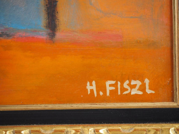 H. FISZL.  "nature morte" Huile sur toile, signée en bas à droite. Dim