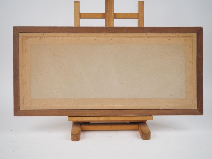 FLOUTIER.  "paysans basques et leur paire de boeufs".  Pochoir, signé 