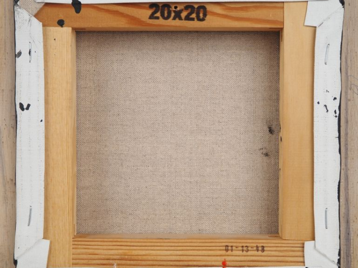 HAZAVARA.  "Derrière le rideau" Huile sur toile, signée en bas à gauch