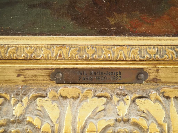 L. C. IWILL.  "coucher de soleil sur la Côte d'azur" Huile sur carton,