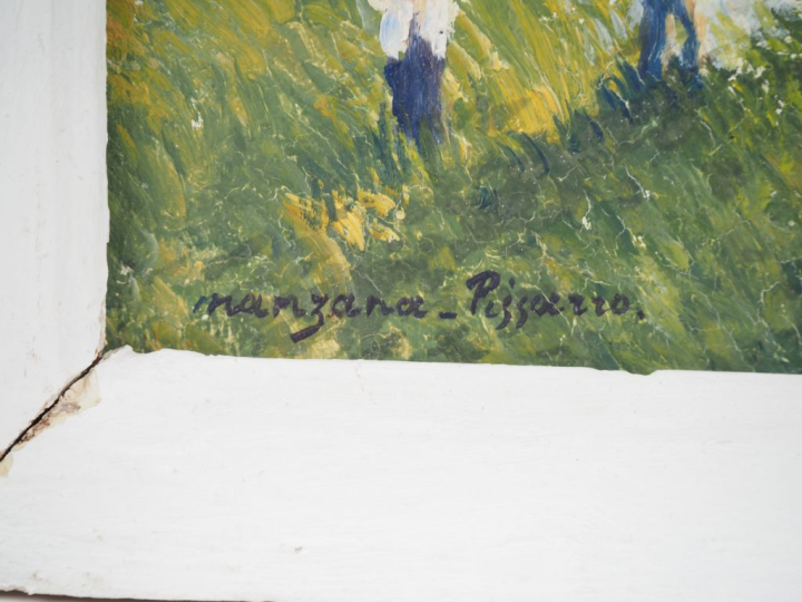 Georges MANZANA-PISSARRO. "Les pêcheurs à la ligne, les Andelys, solei