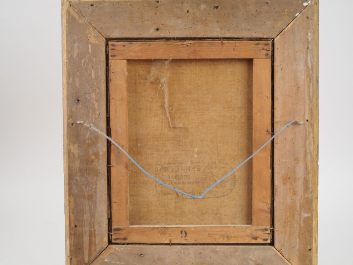 Frédéric MONTENARD. "le yacht" Huile sur toile, signée au crayon sur l