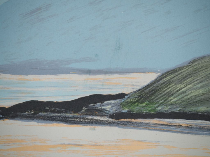 Roger MÜL. "Paysage". Lithographie signée. Dim. (à vue) : 69 x 72 cm