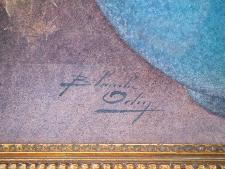 Blanche ODIN.  "bouquet de chardons" Aquarelle, signée en bas à gauche