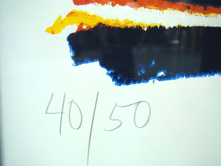 A.R. PENCK.  "Personnages en couleurs" Grande sérigraphie contresignée