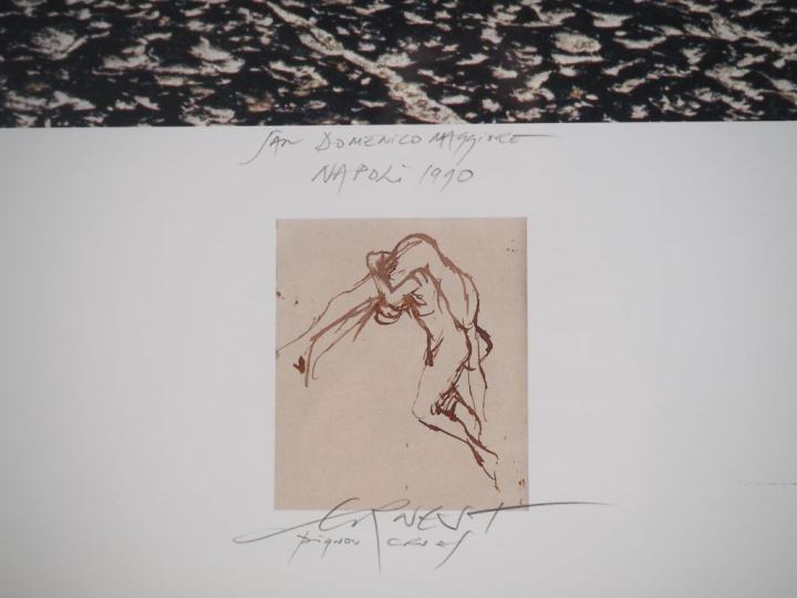 Ernest PIGNON-ERNEST.  "San dominico Maggiore" Napoli 1990  Estampe nu