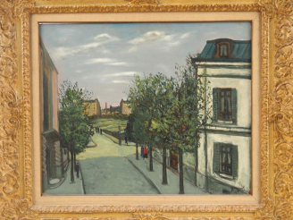 Vente aux enchères QUIZET.  "Paris, Montmartre" Huile sur isorel, signée en bas à droite.