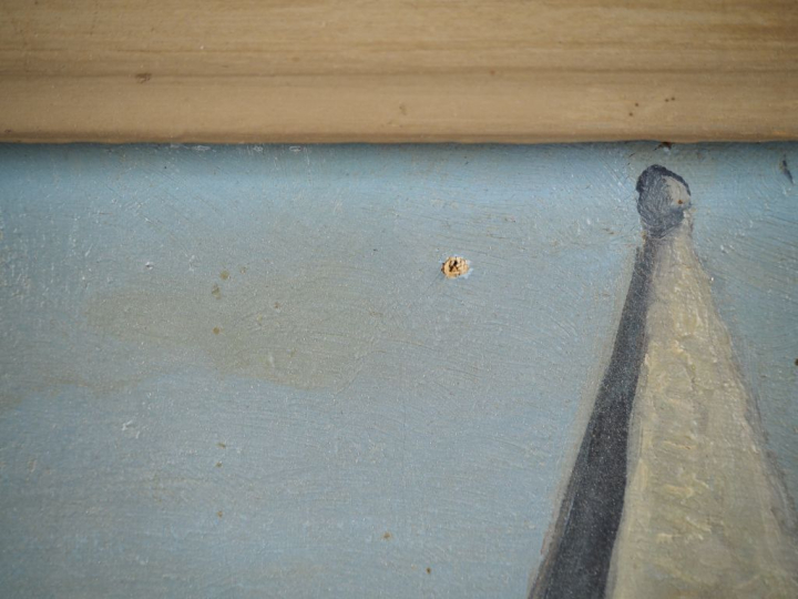 Jean RIGAUD.  "St Etienne de Baigorry" Huile sur toile, signée en bas 