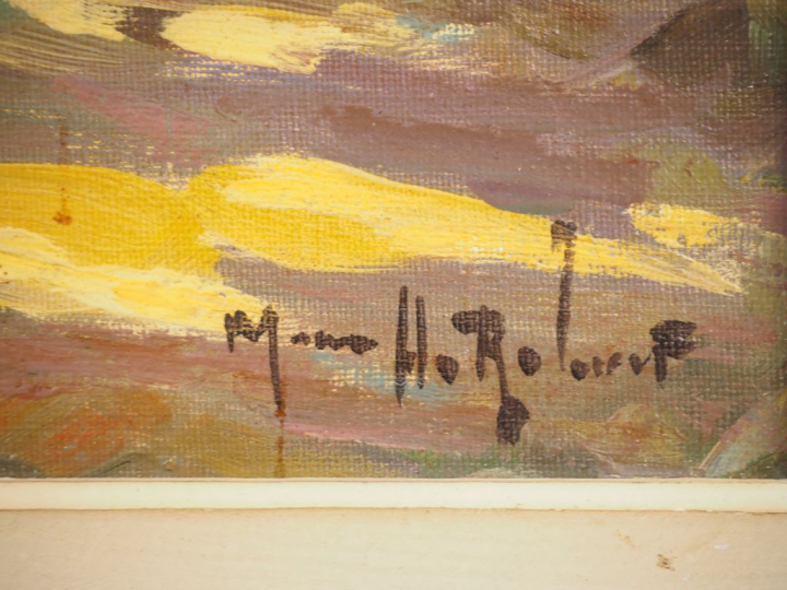 Marius H. ROBERT.  "la côte d'Azur" Huile sur toile, signée en bas à d