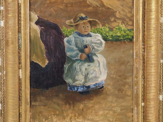 Ernest ROUART.  "Portrait de la tante Hélène" Huile sur toile. Dim. 46