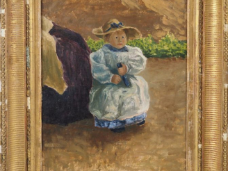 Vente aux enchères Ernest ROUART.  "Portrait de la tante Hélène" Huile sur toile. Dim. 46