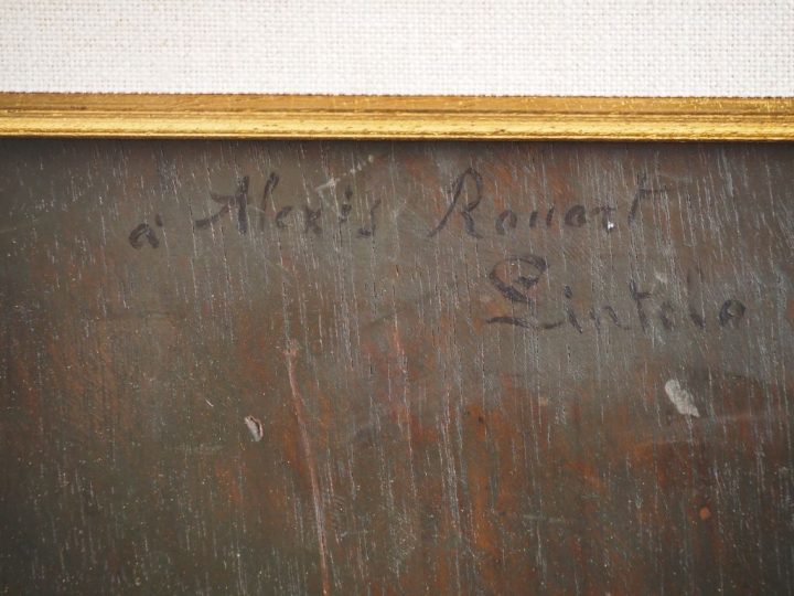 Ernest ROUART. (attribué à). "portrait de chien, l'intelo" Huile sur p