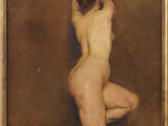 Vente aux enchères SAINT BLANCARD. "Modèle nue" Huile sur toile, signée en haut à droite.