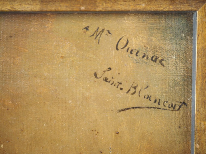 SAINT BLANCARD. "Modèle nue" Huile sur toile, signée en haut à droite.