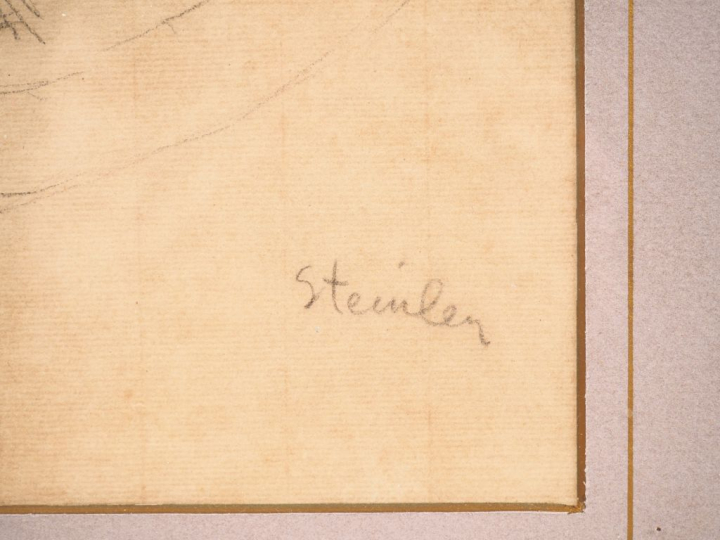STEINLEN. (attribué à) "le chat" Dessin au crayon, signé en bas à droi