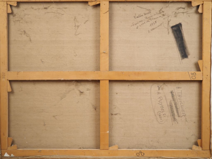 A. THUILLIER. Grande nature morte, signée en bas à gauche et datée 59 