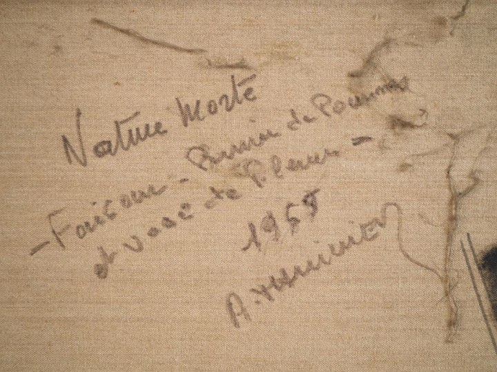 A. THUILLIER. Grande nature morte, signée en bas à gauche et datée 59 